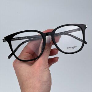 Saint Laurent SL724/F 001 BRAND NEW Eyeglasses Black Oval Women